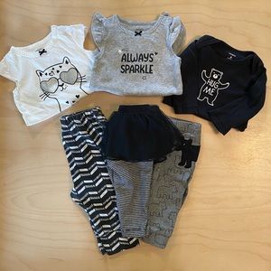 Black and White Baby Girl Bundle Size 6 months